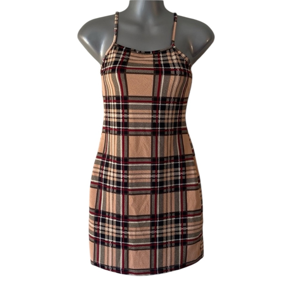 SHEIN Plaid Mini Bodycon Dress Medium